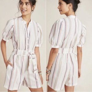 Anthropologie Amadi Lucie Striped Romper - Size Small Multicolor